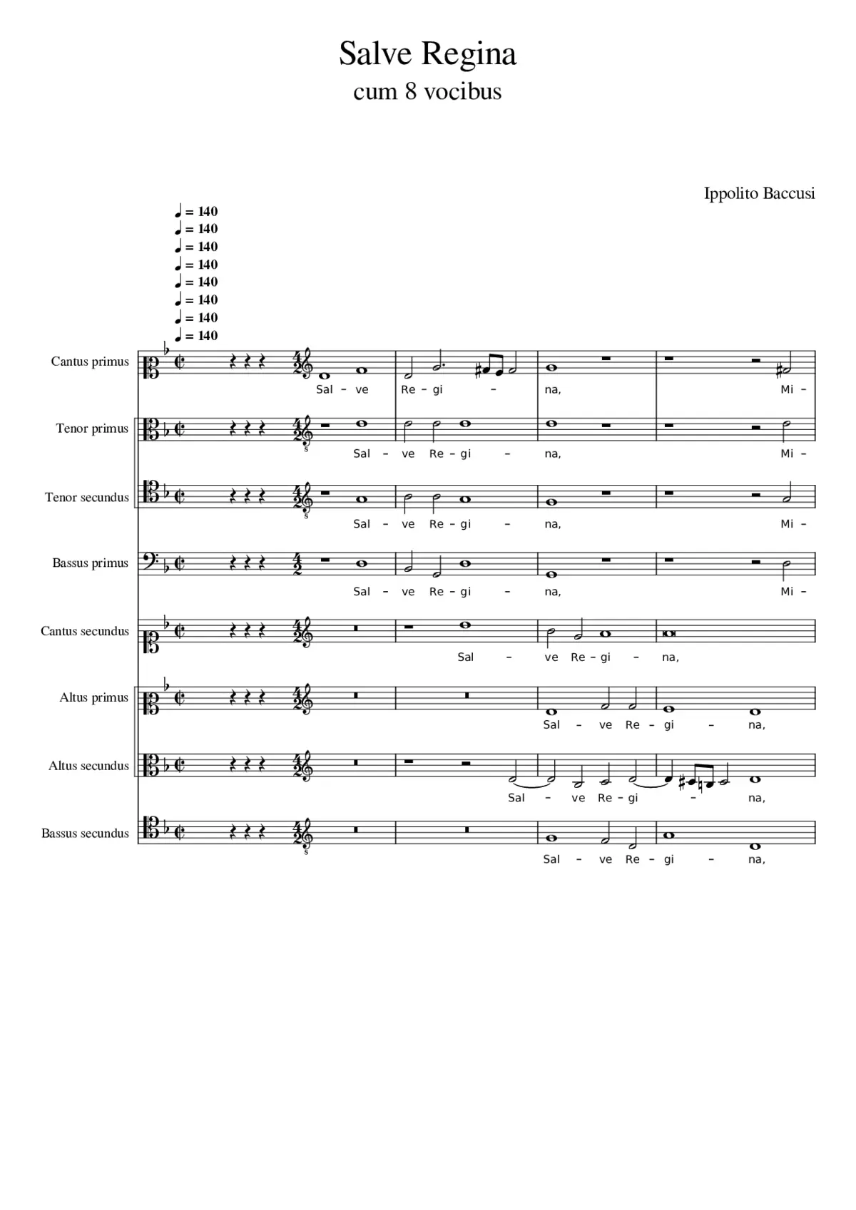 Salve Regina cum 8 vocibus - Page 1
