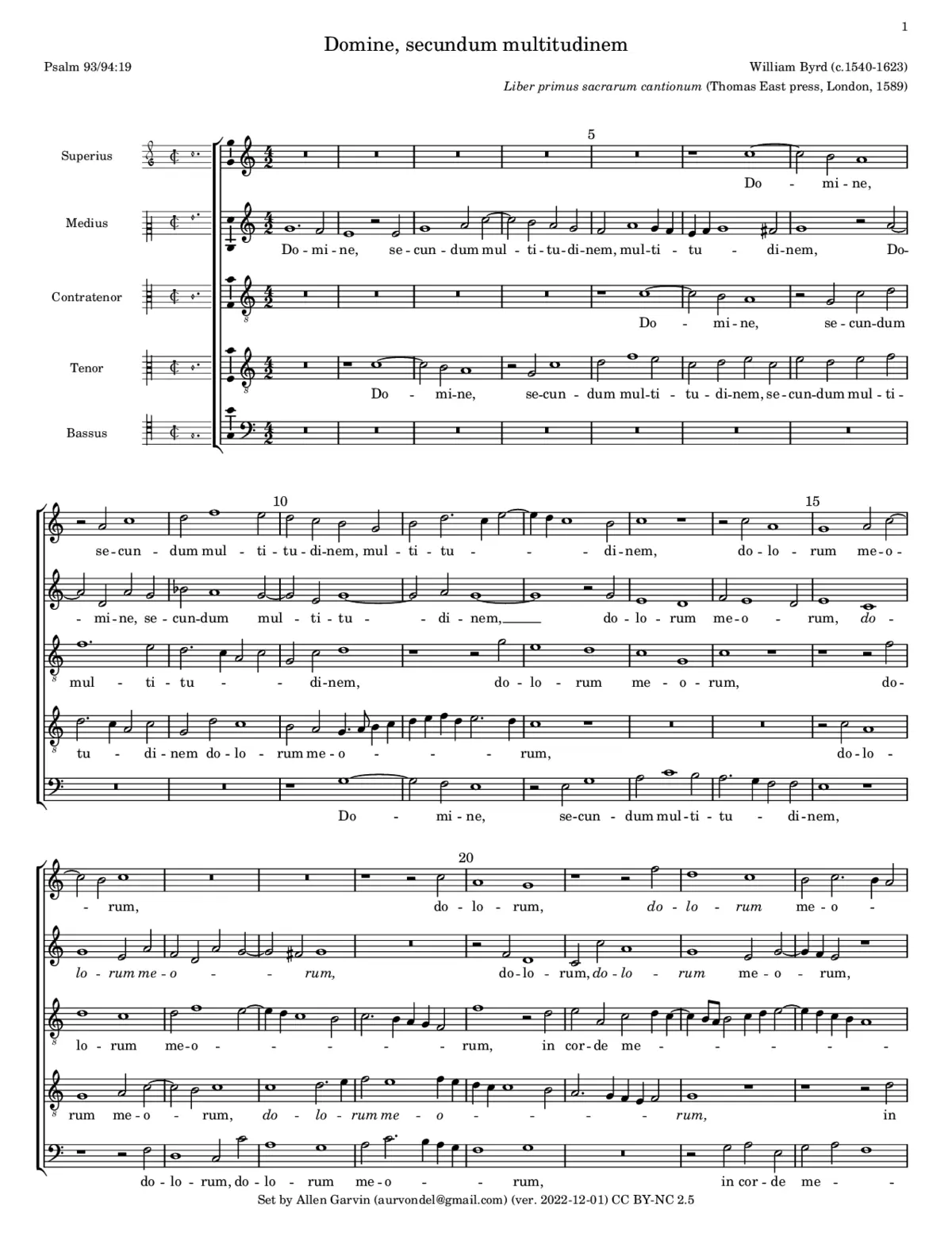 Domine secundum multitudinem - Page 1