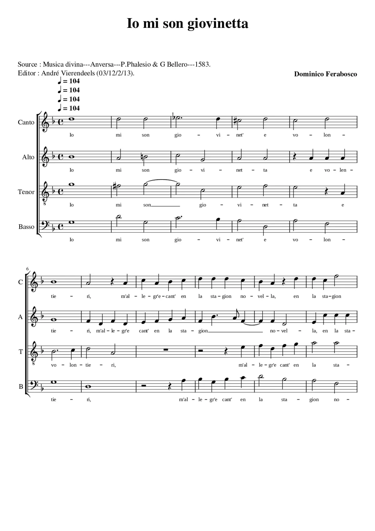 Io mi son giovinetta - Page 1