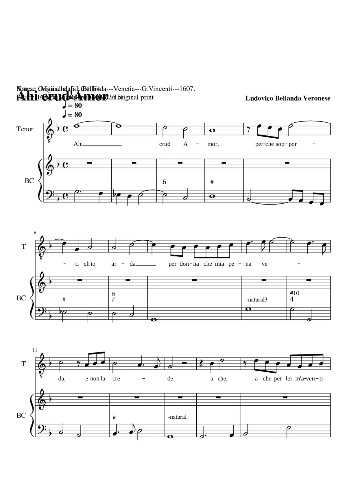 Ahi crud' Amor - Page 1