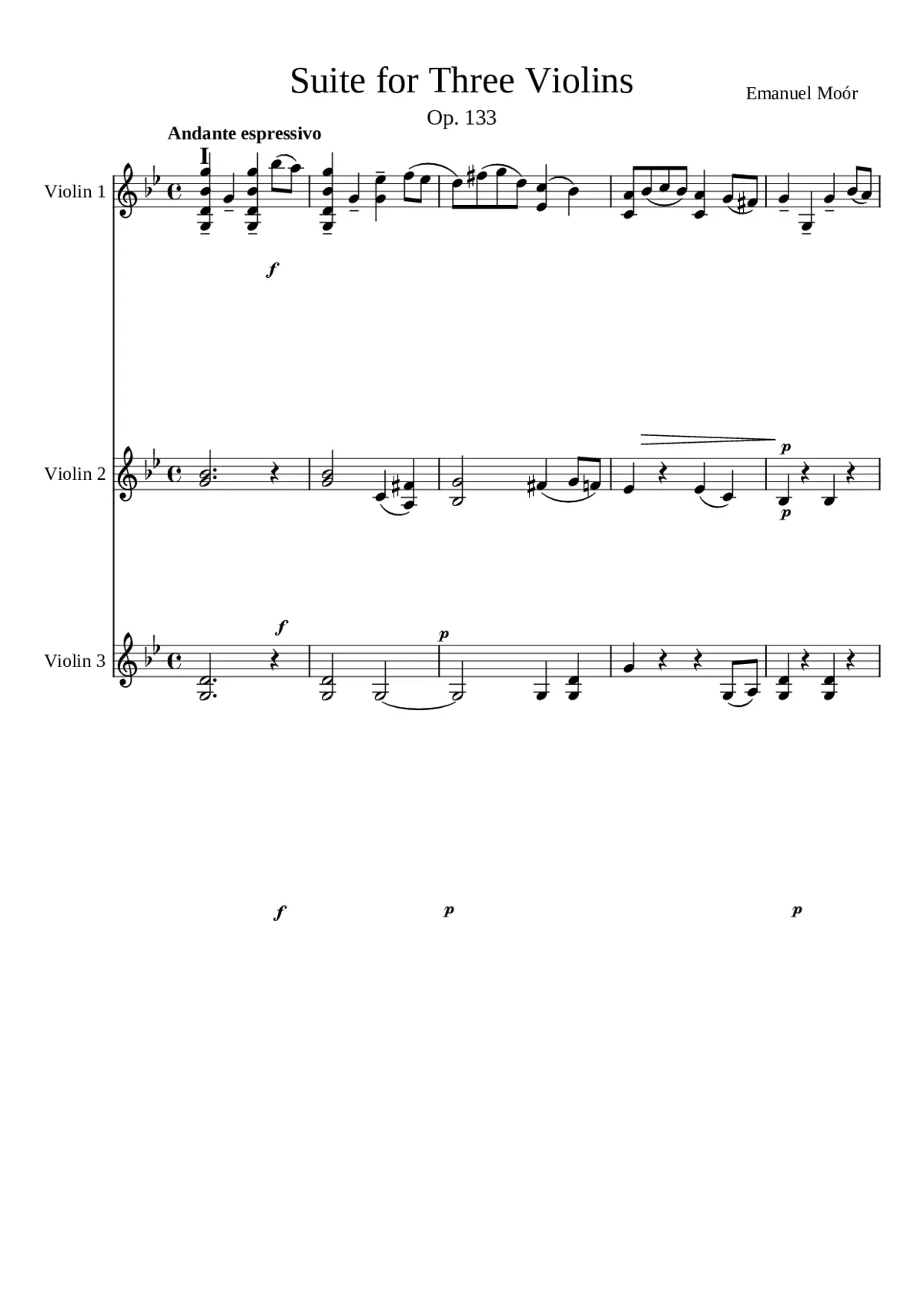 Suite for 3 Violins Op.133 - Page 1