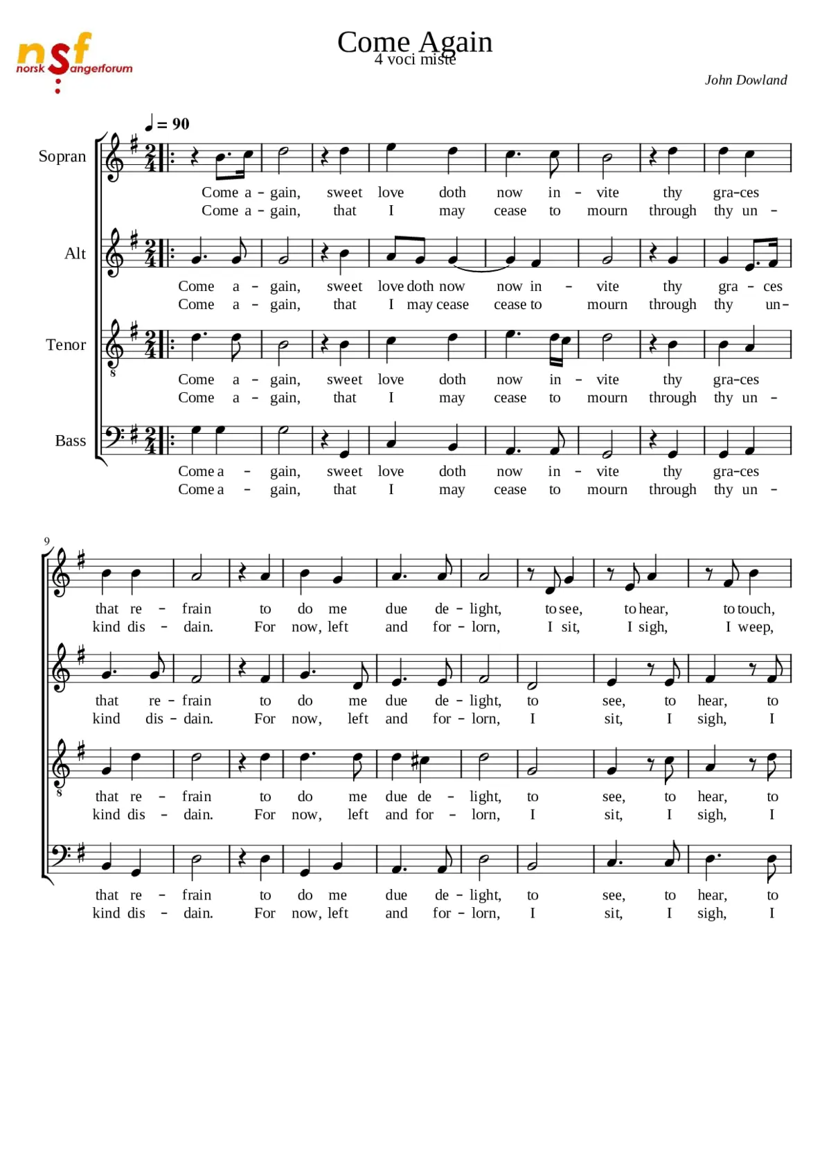 Come again! Sweet love doth now invite - Page 1