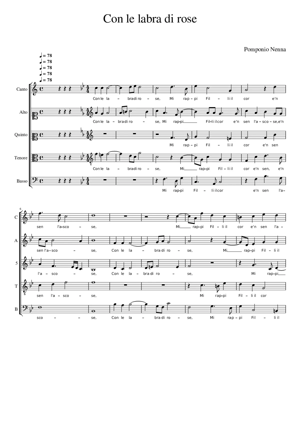 Con le labra di rose - Page 1