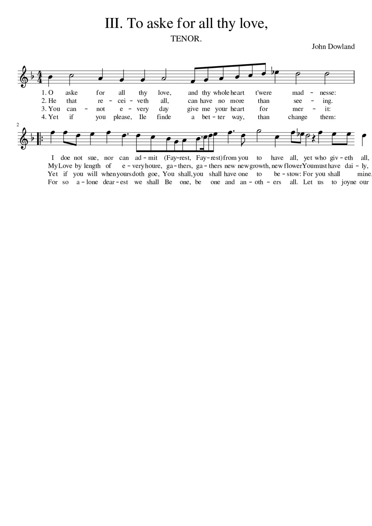 III. To aske for all thy love - Page 1