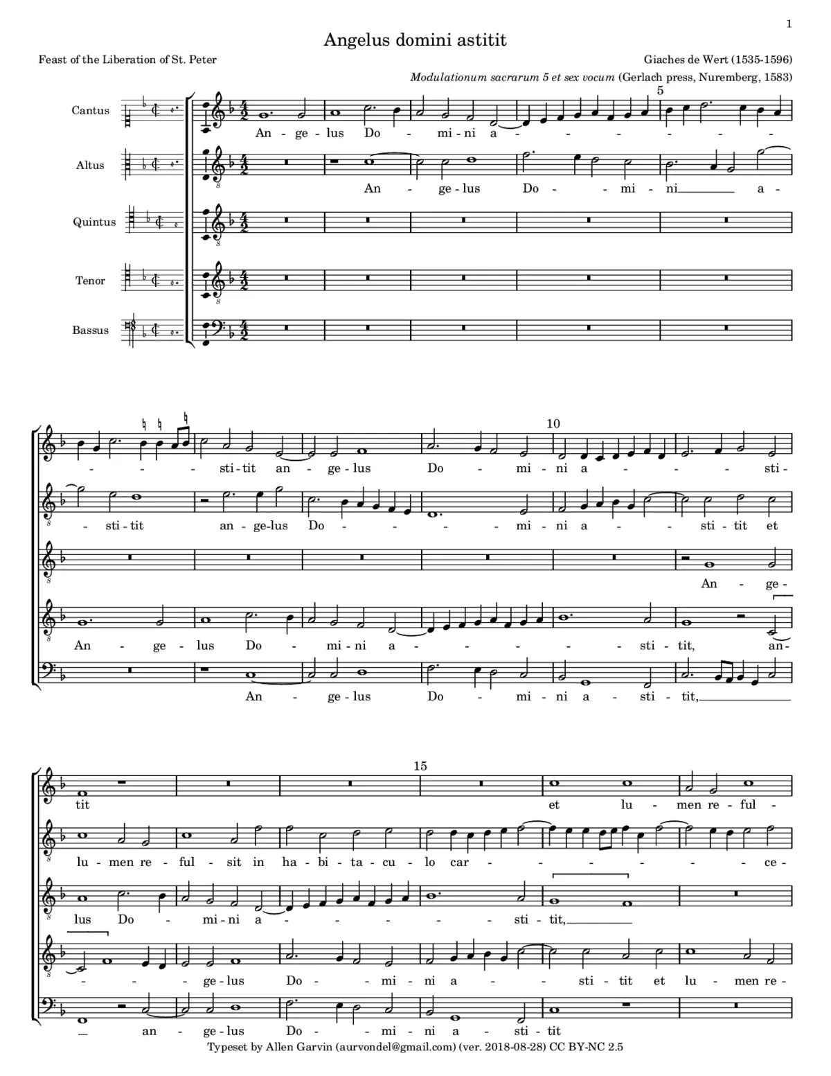 Angelus Domini astitit - Page 1