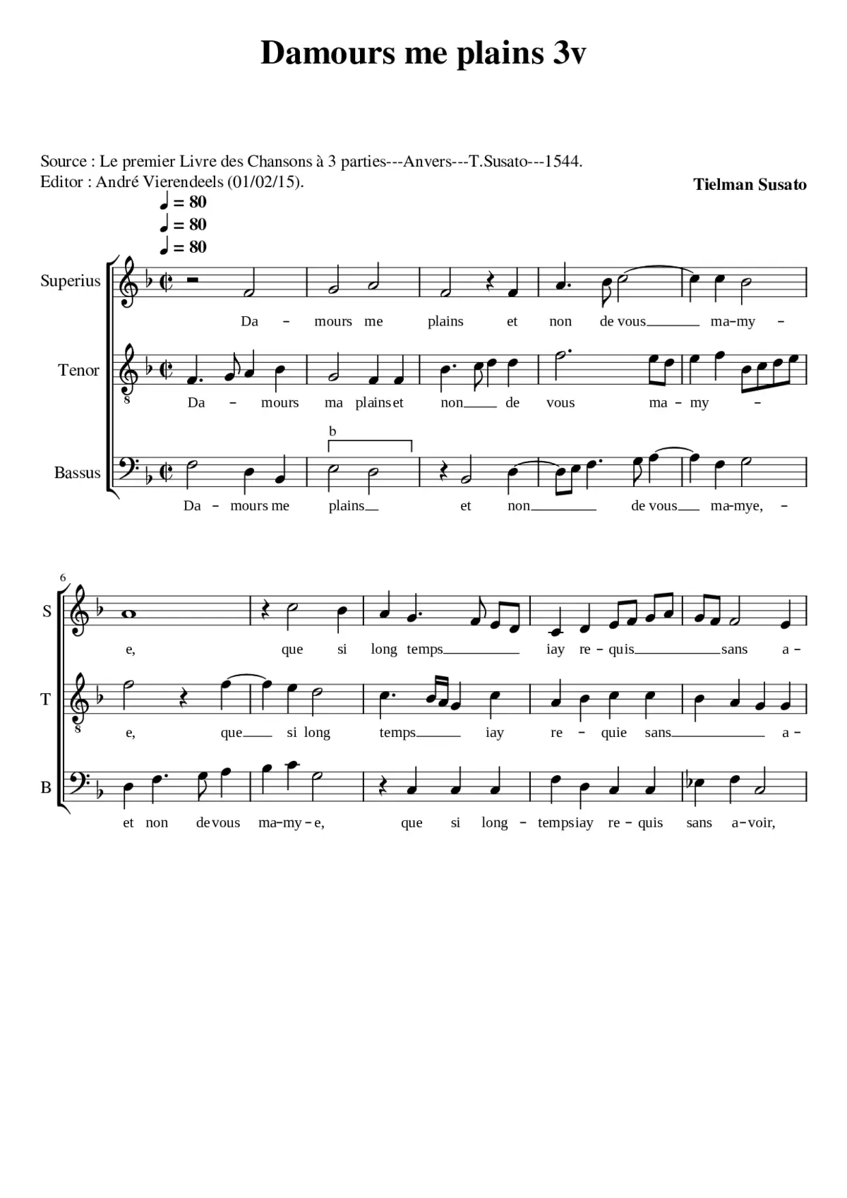 Damours me plains - Page 1