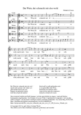 Der wein der schmeckt mir also wol