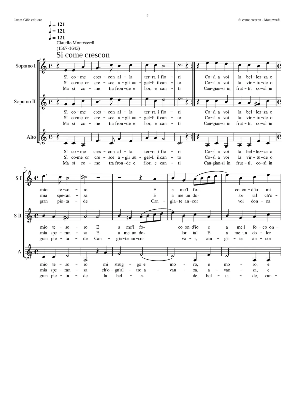 Sì come crescon - Page 1