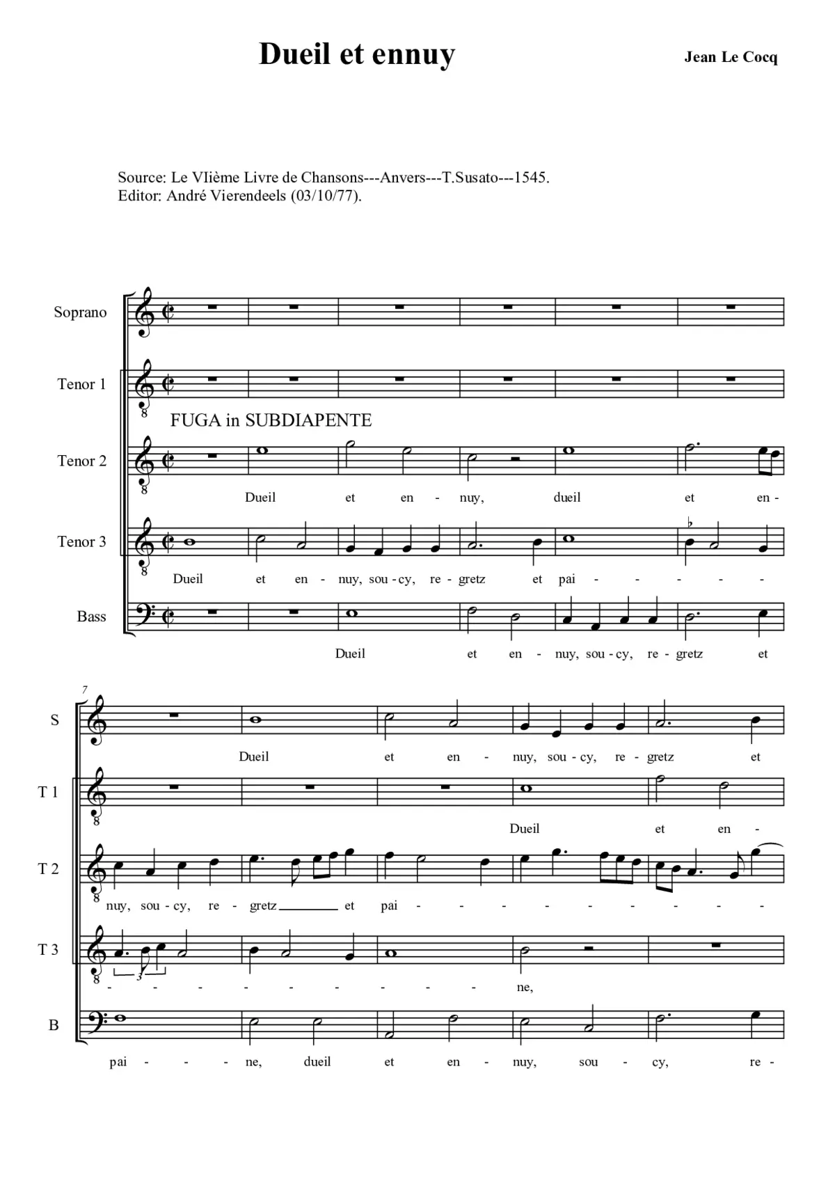 Dueil et ennuy - Page 1