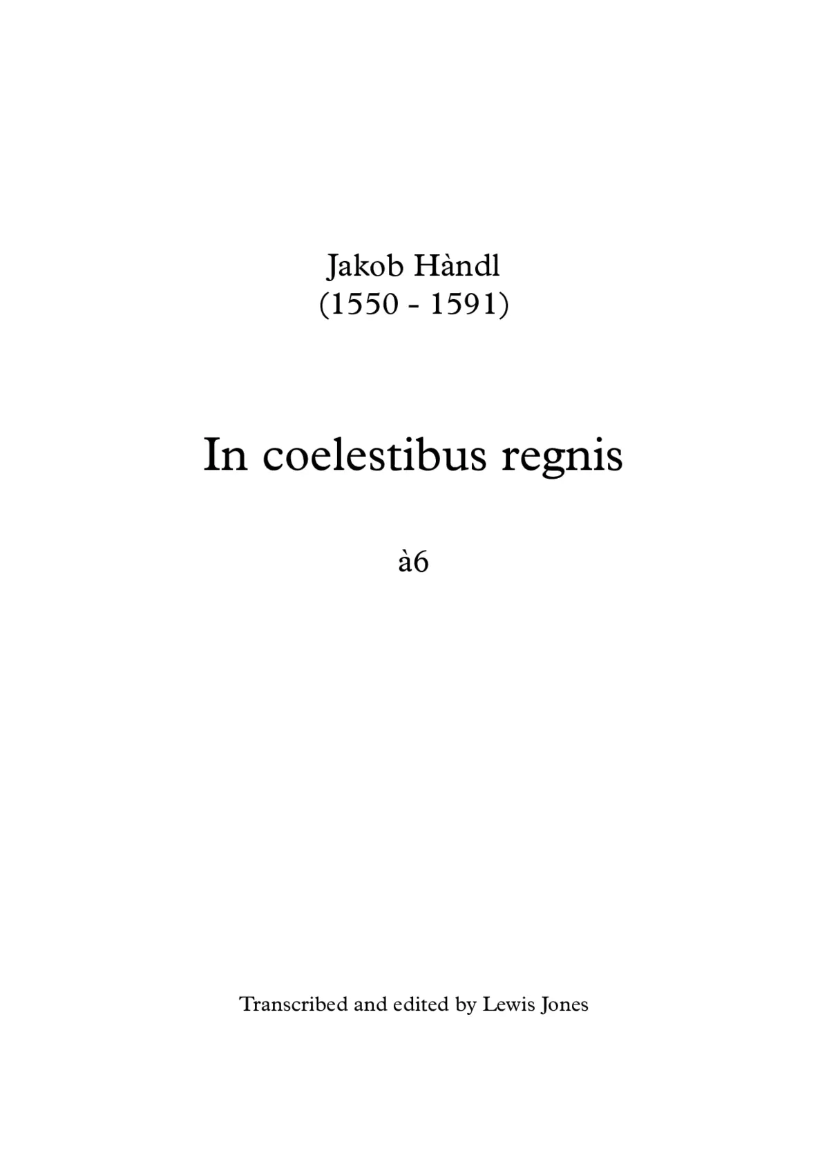 In coelestibus regnis a 6 - Page 1