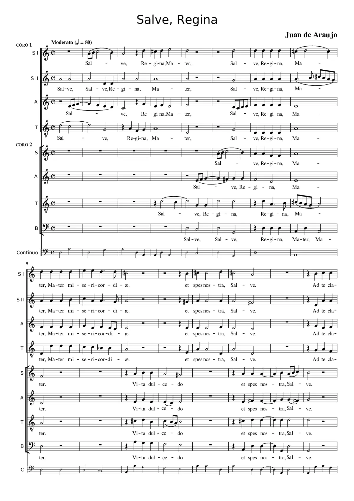Salve Regina (Juan de Araujo) - Page 1