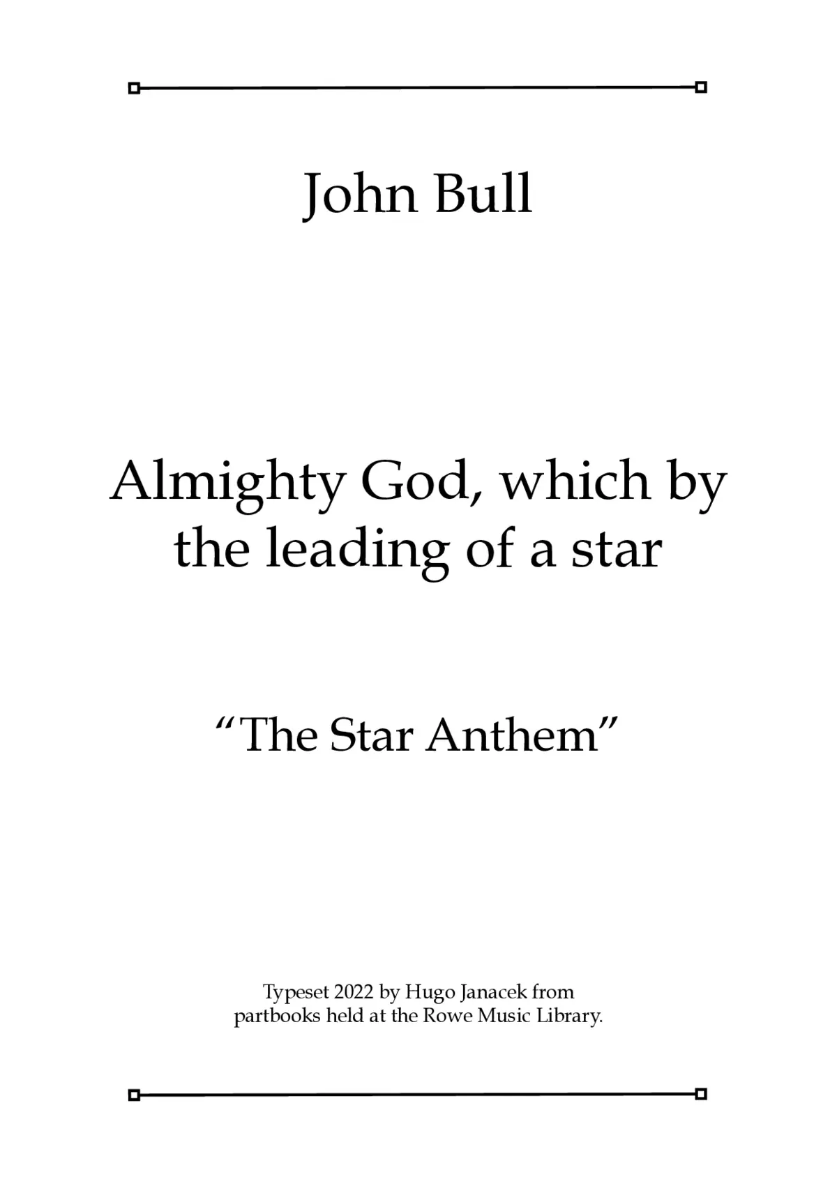 Almighty God, which by the leading of a star - Page 1
