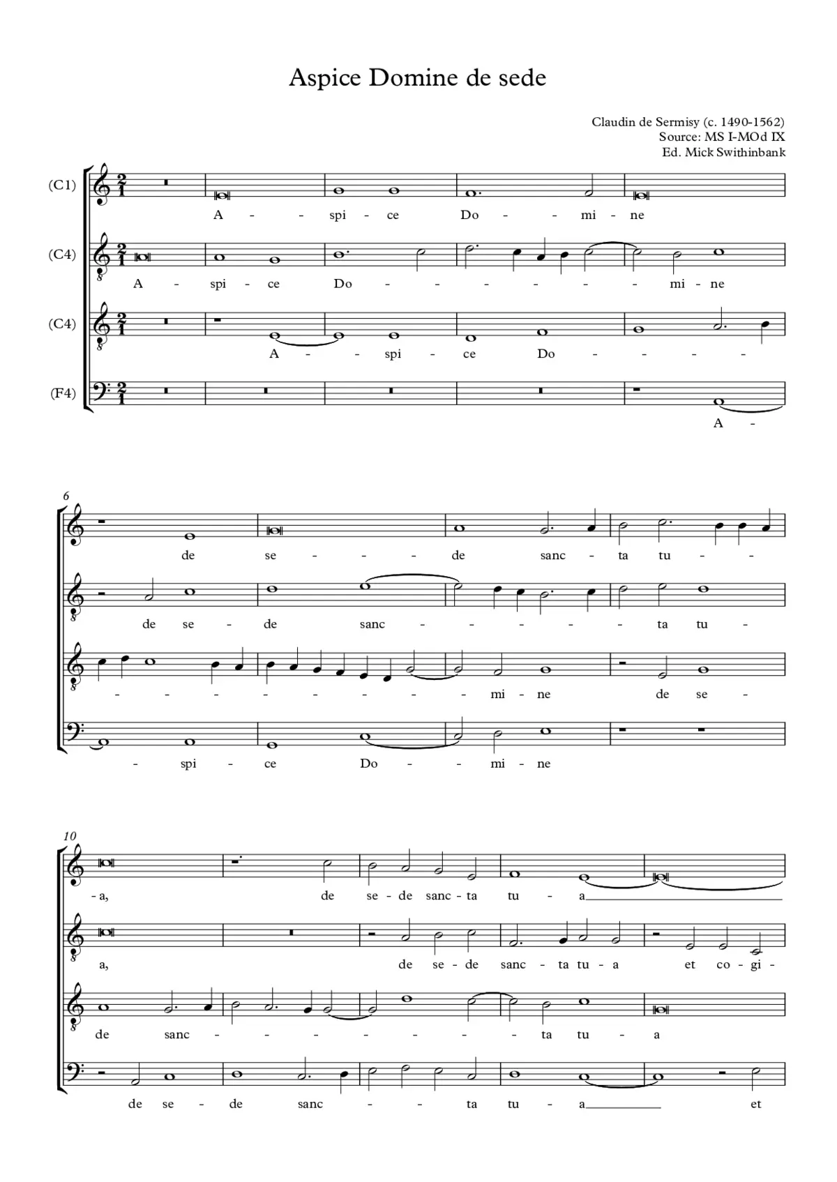 Aspice Domine de sede - Page 1