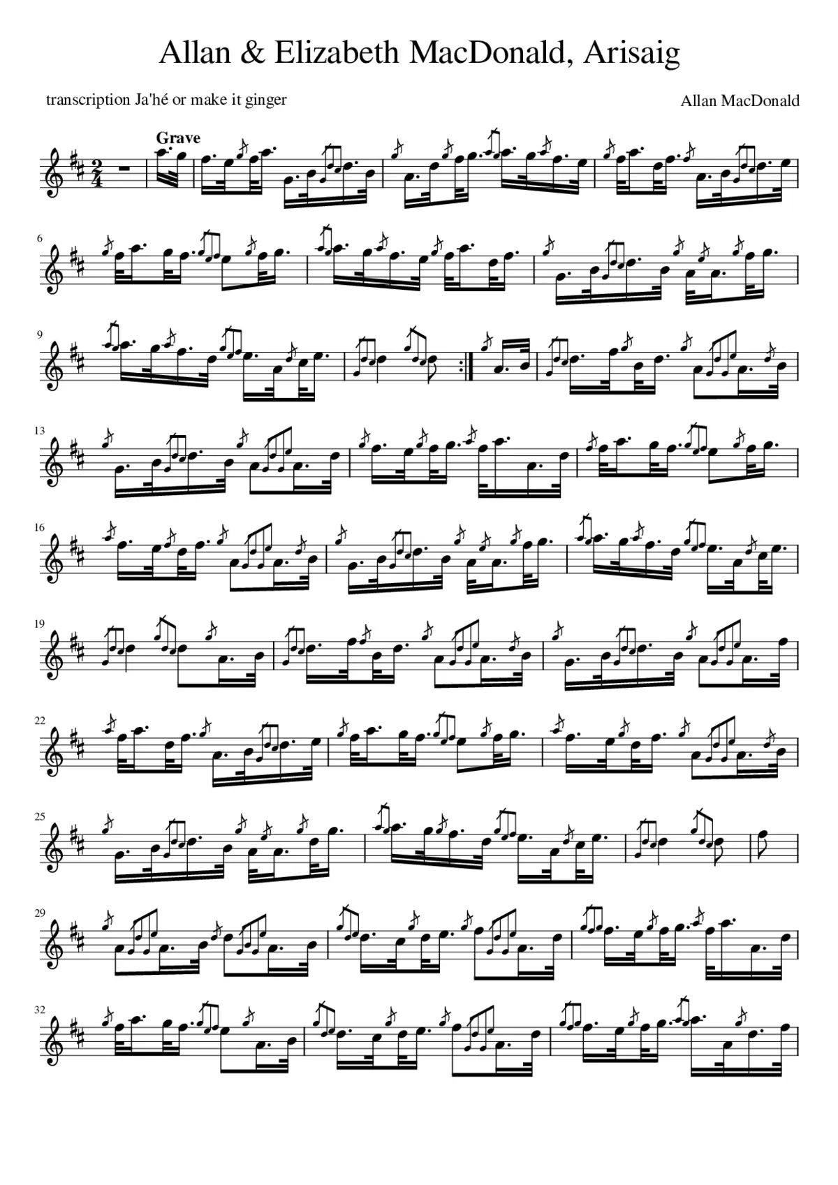 Allan and Elizabeth MacDonald Arisaig - Page 1