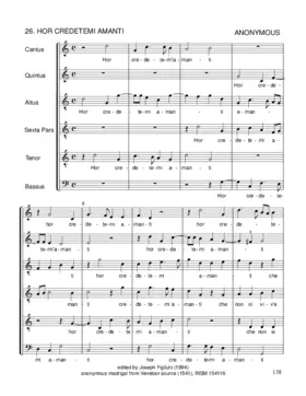 Hor credetemi amanti (rough draft)