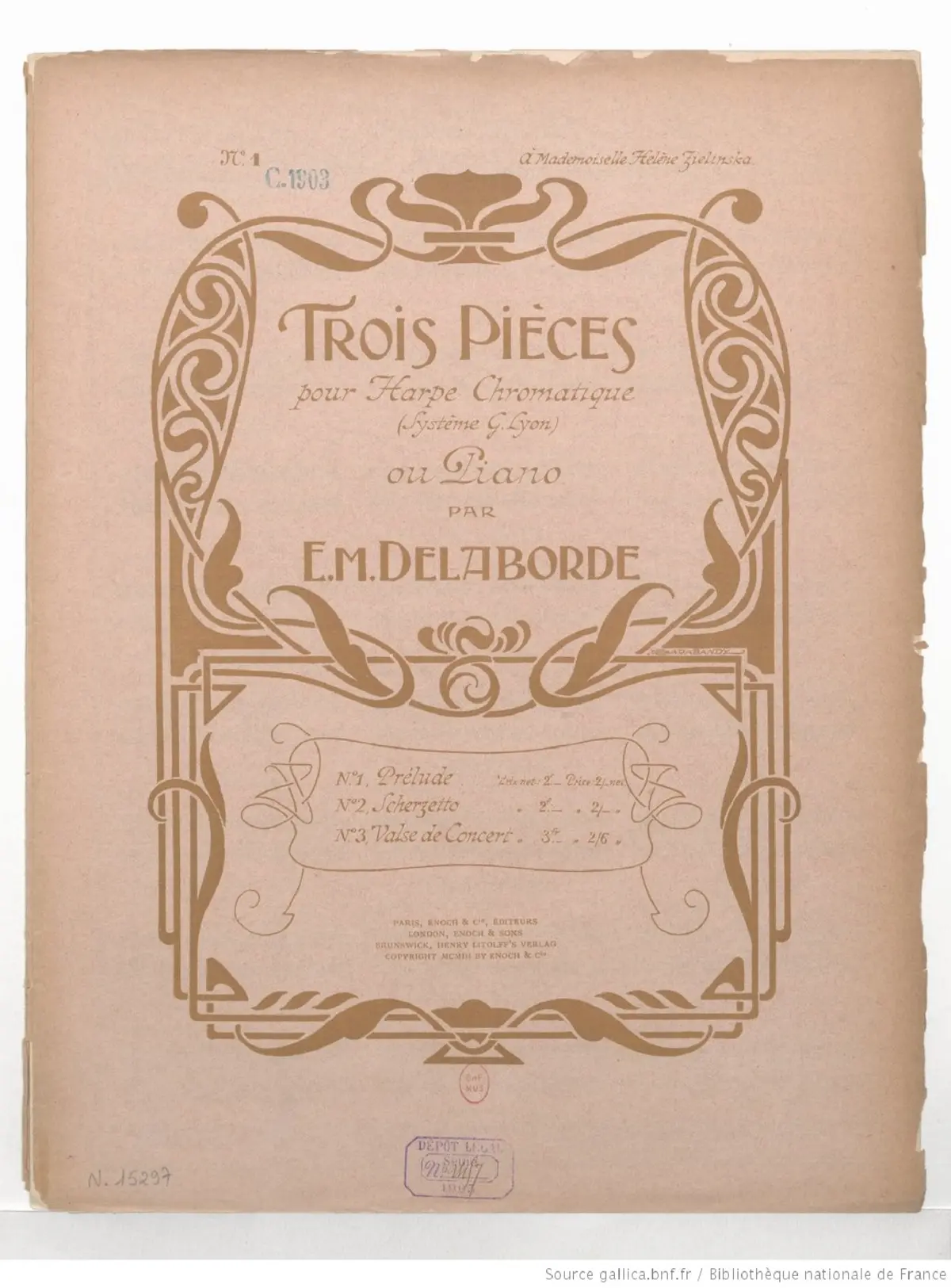 3 Pièces pour Harpe chromatique - Page 1