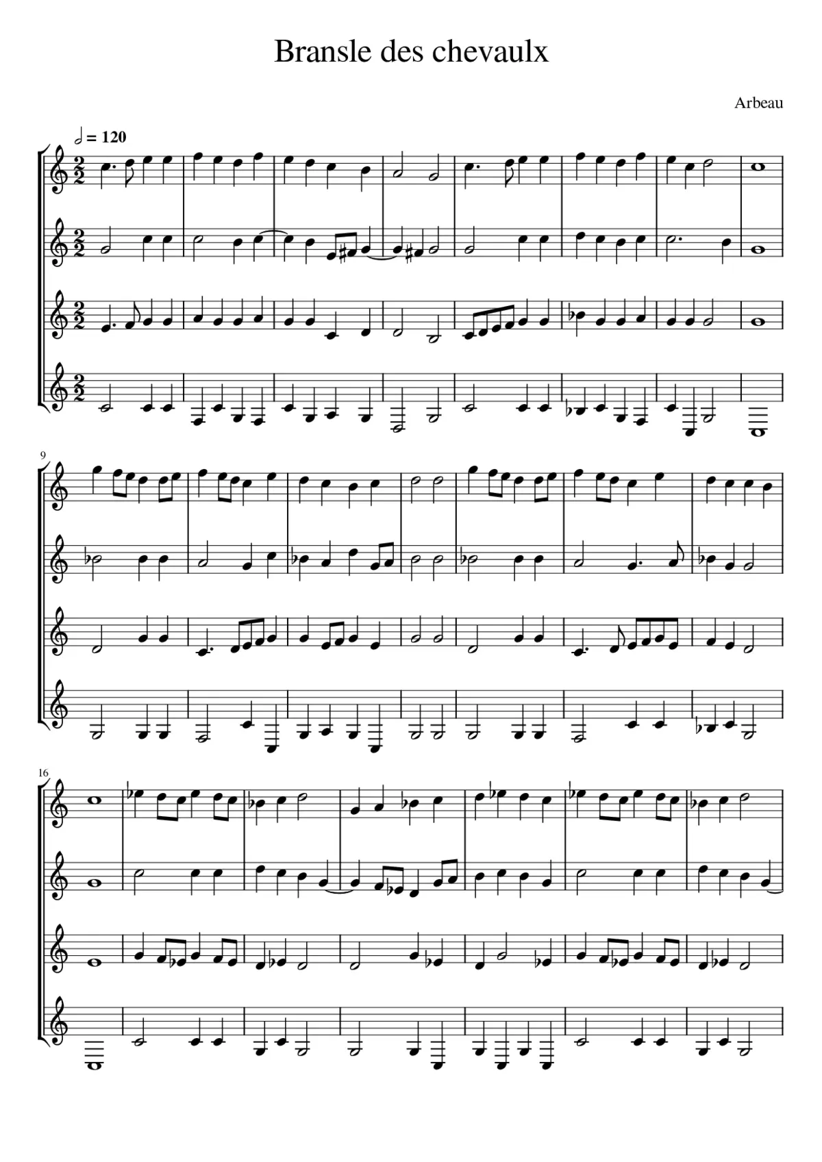 Bransle des chevaulx - Page 1