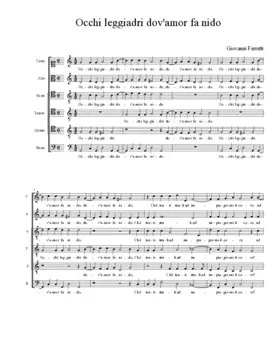 Occhi leggiadri dov'amor fa nido