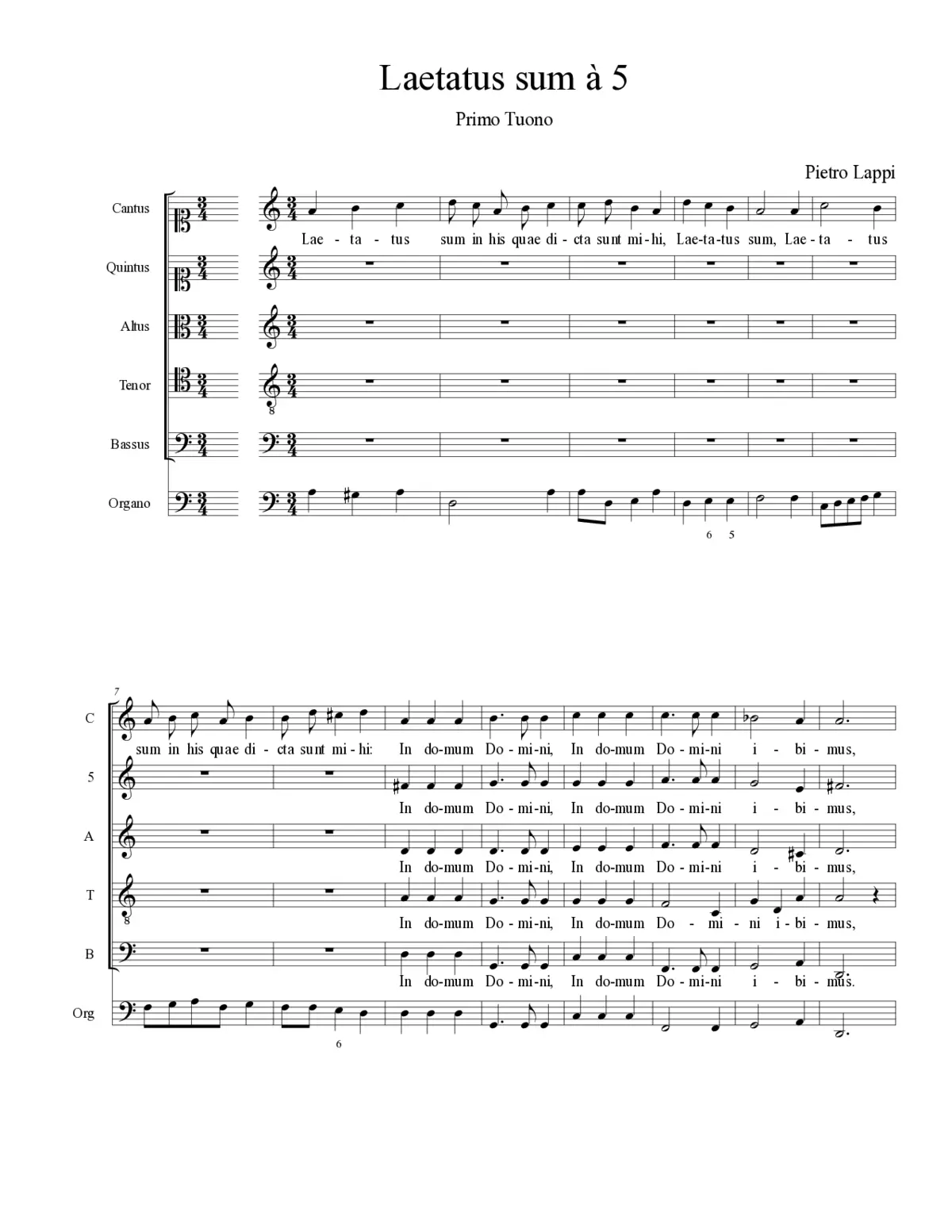 Laetatus sum à 5 - Page 1