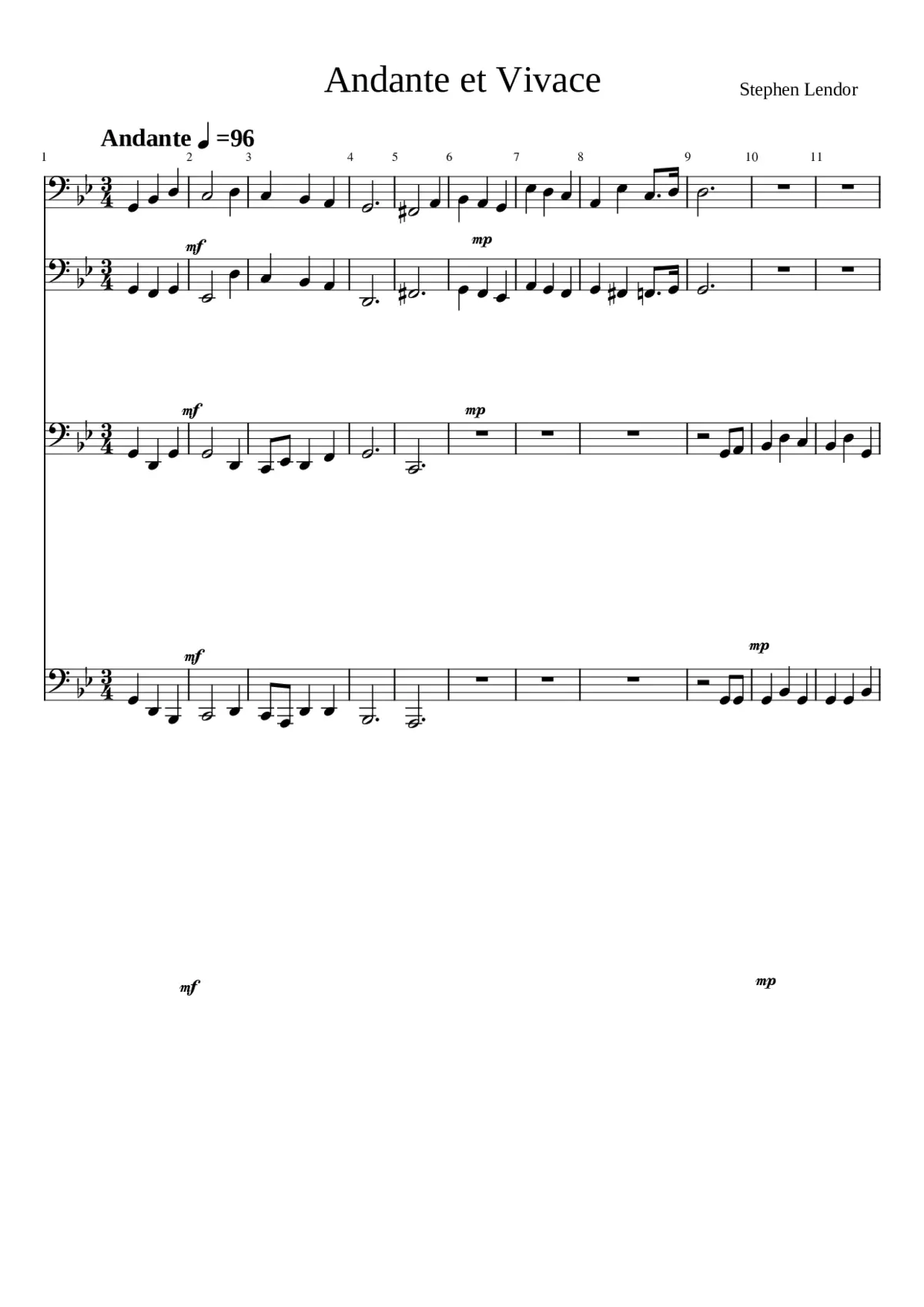 Andante et Vivace- Tuba Quartet - Page 1
