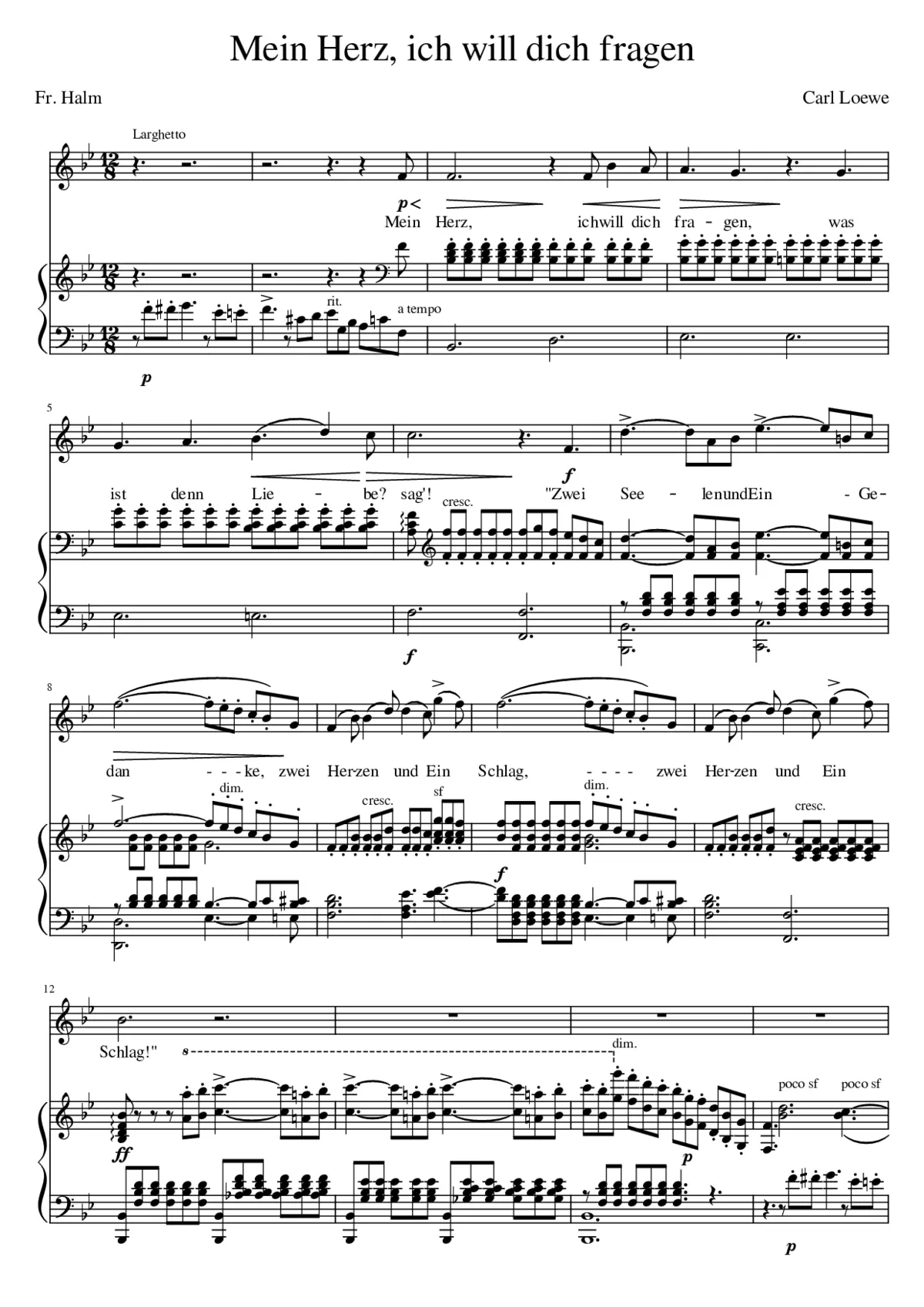 Mein Herz ich will dich fragen - Page 1