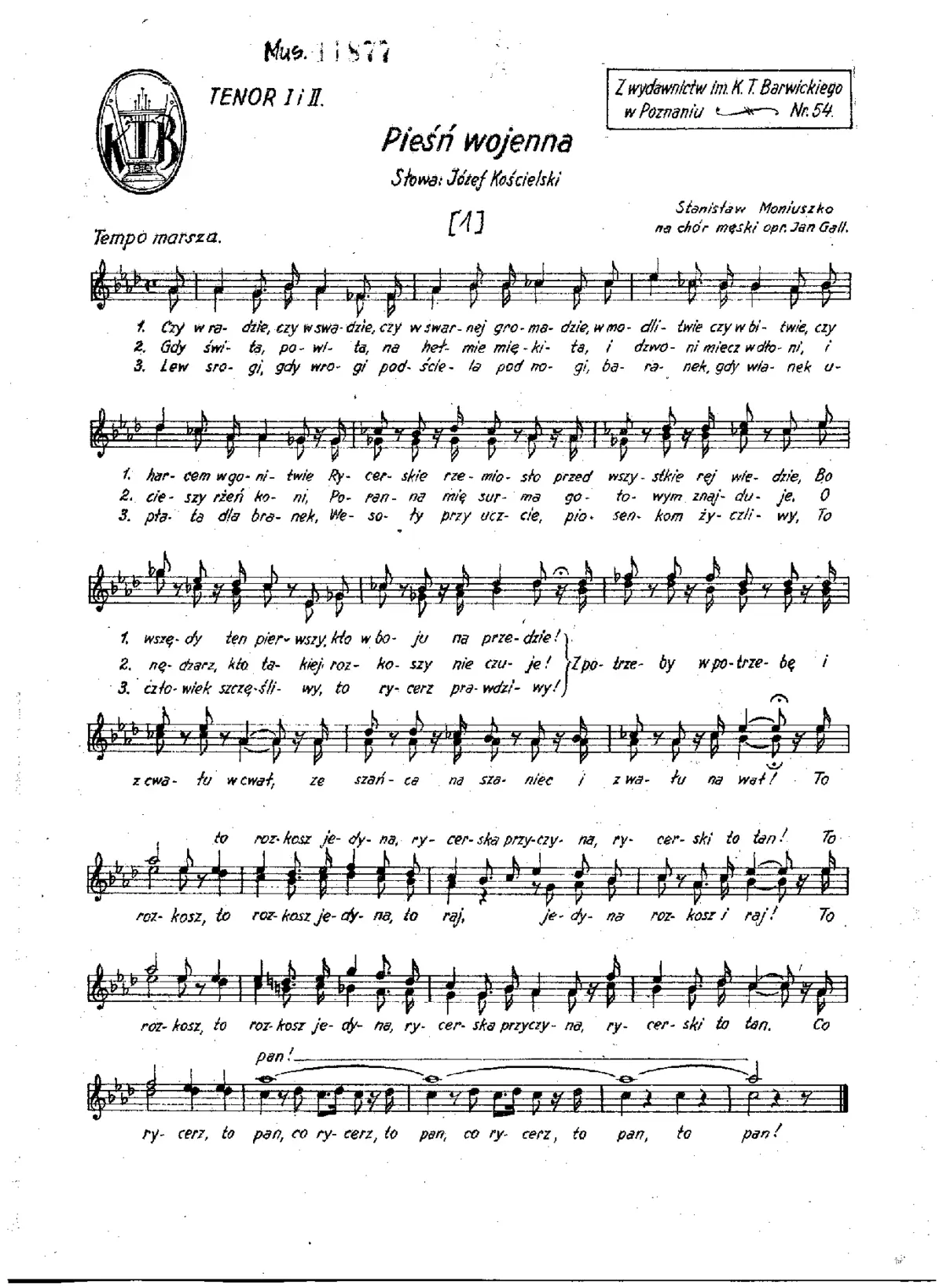 Two pieces for male chorus - Page 1