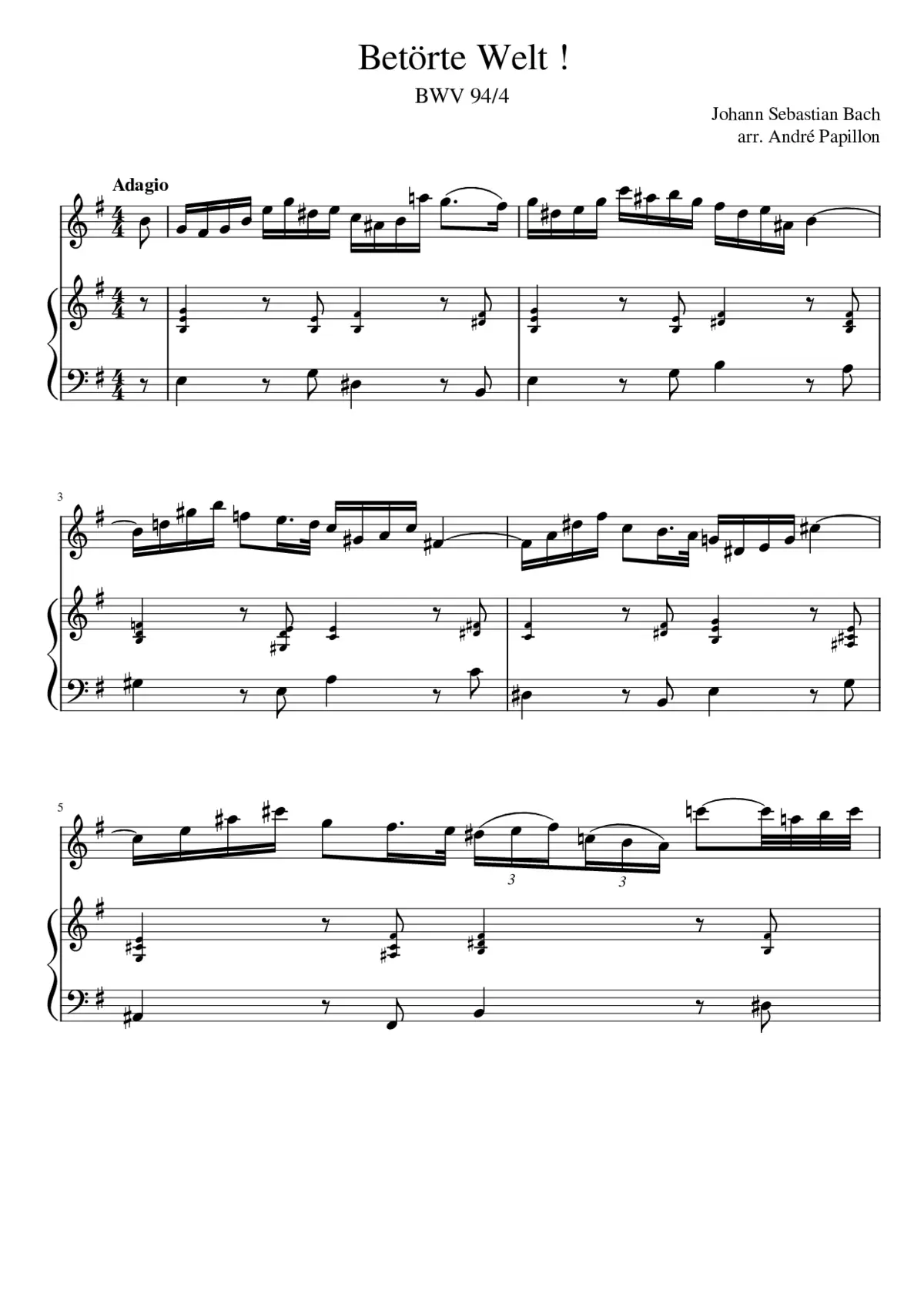 Was frag ich nach der Welt BWV 94 - Page 1