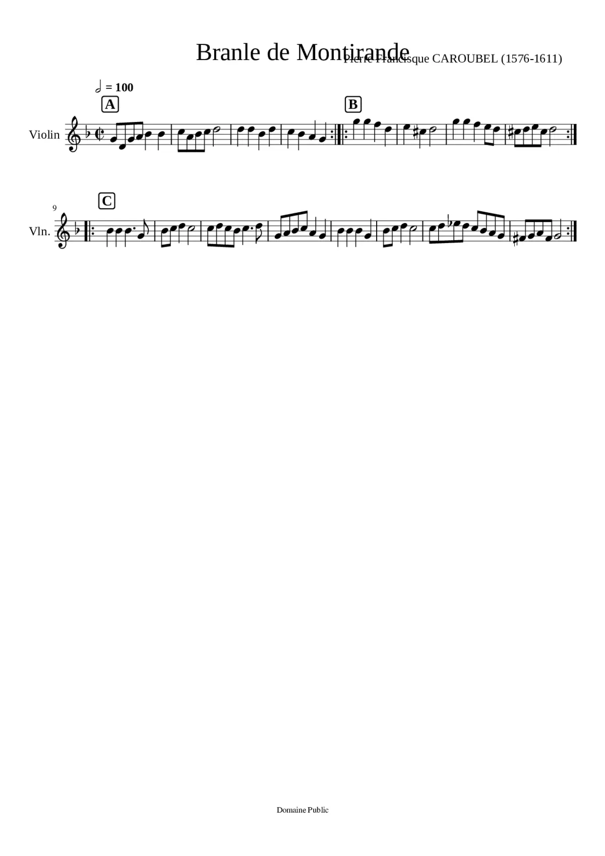 Branle de Montirande - Page 1