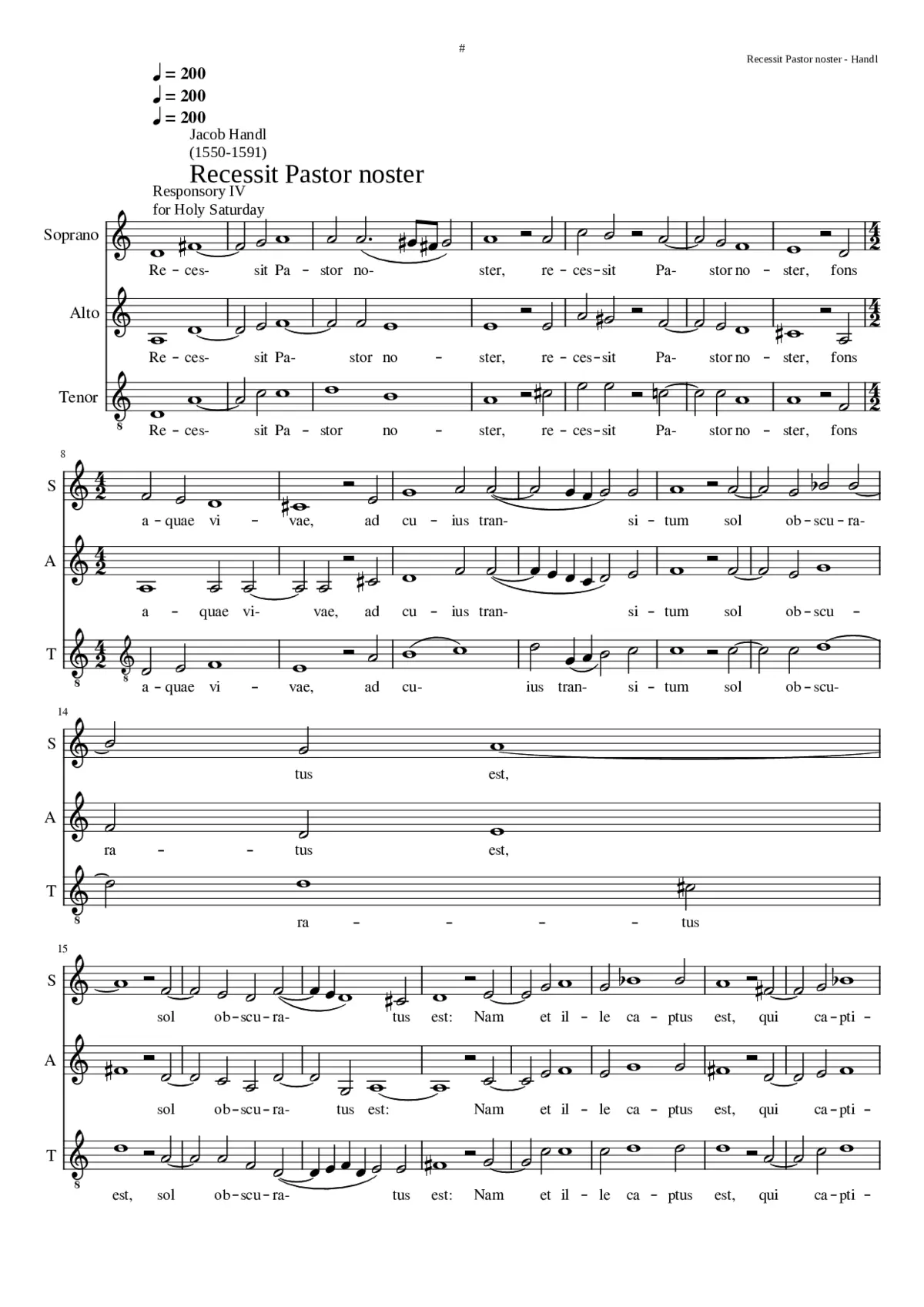 Recessit Pastor noster - Page 1