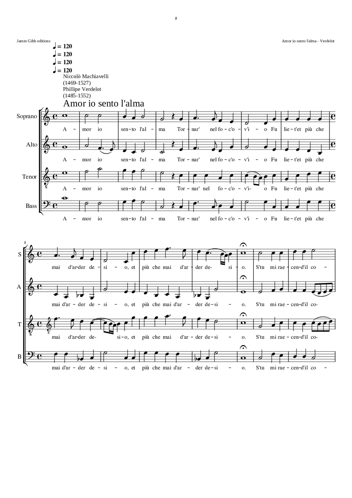 Amor io sento l'alma - Page 1