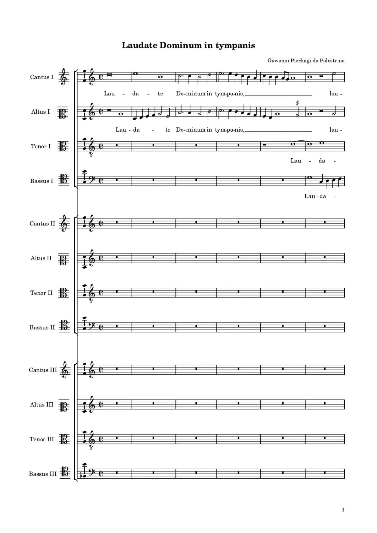 Laudate Dominum in tympanis - Page 1