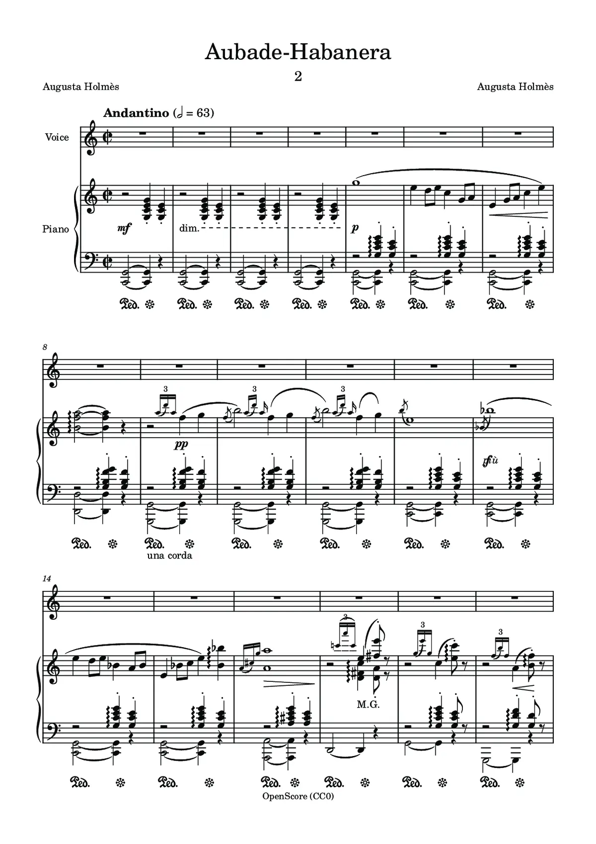 Aubade-Habanera - Page 1