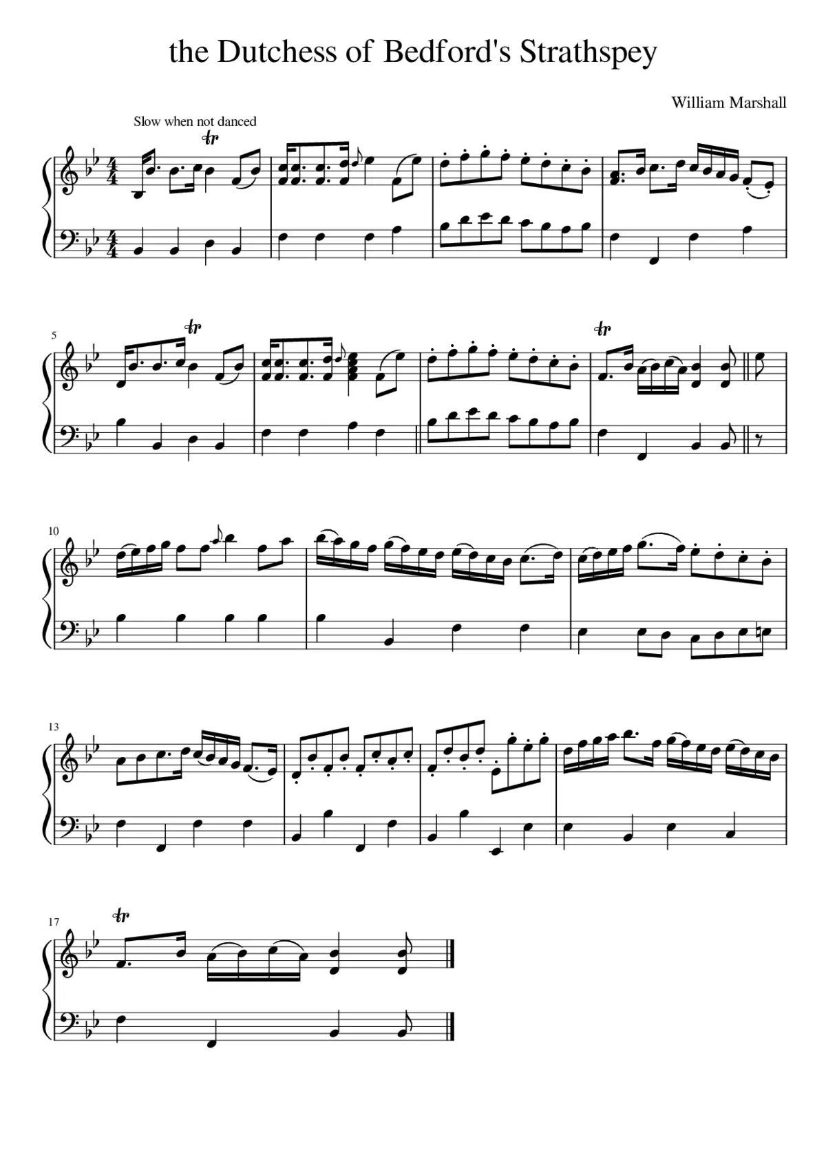 the Dutchess of Bedford's Strathspey - Page 1