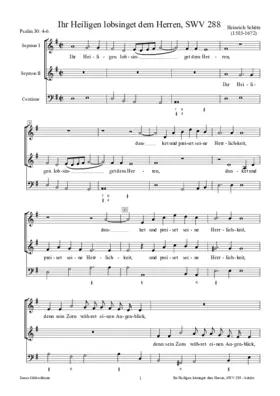Ihr Heiligen, lobsinget dem Herren, SWV 288