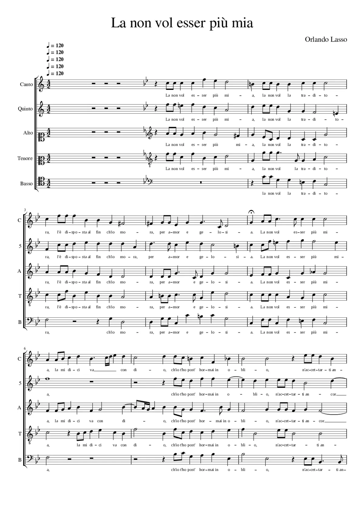 La non vol esser più mia - Page 1