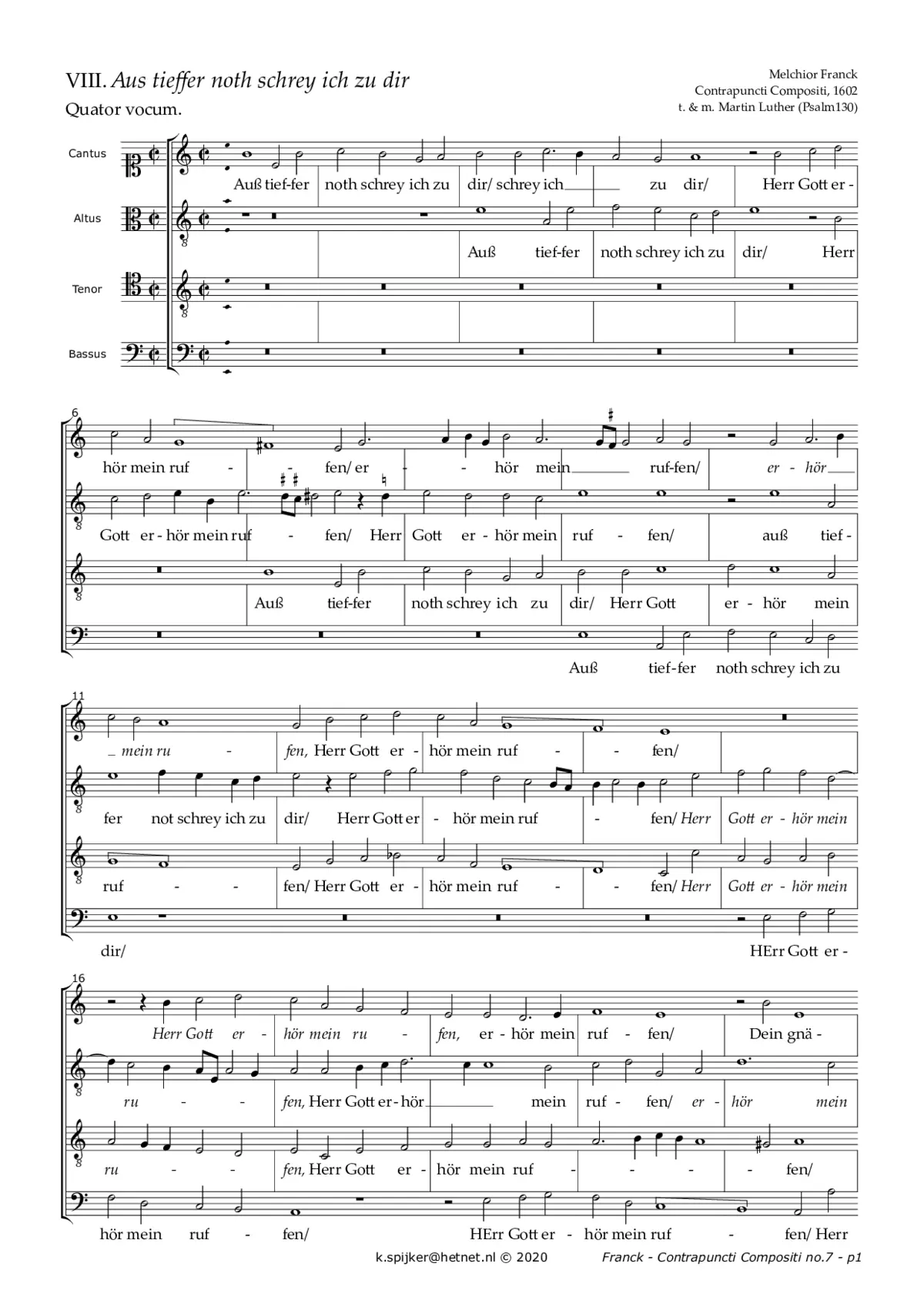 Aus tiefer Not schrei ich zu dir - Page 1