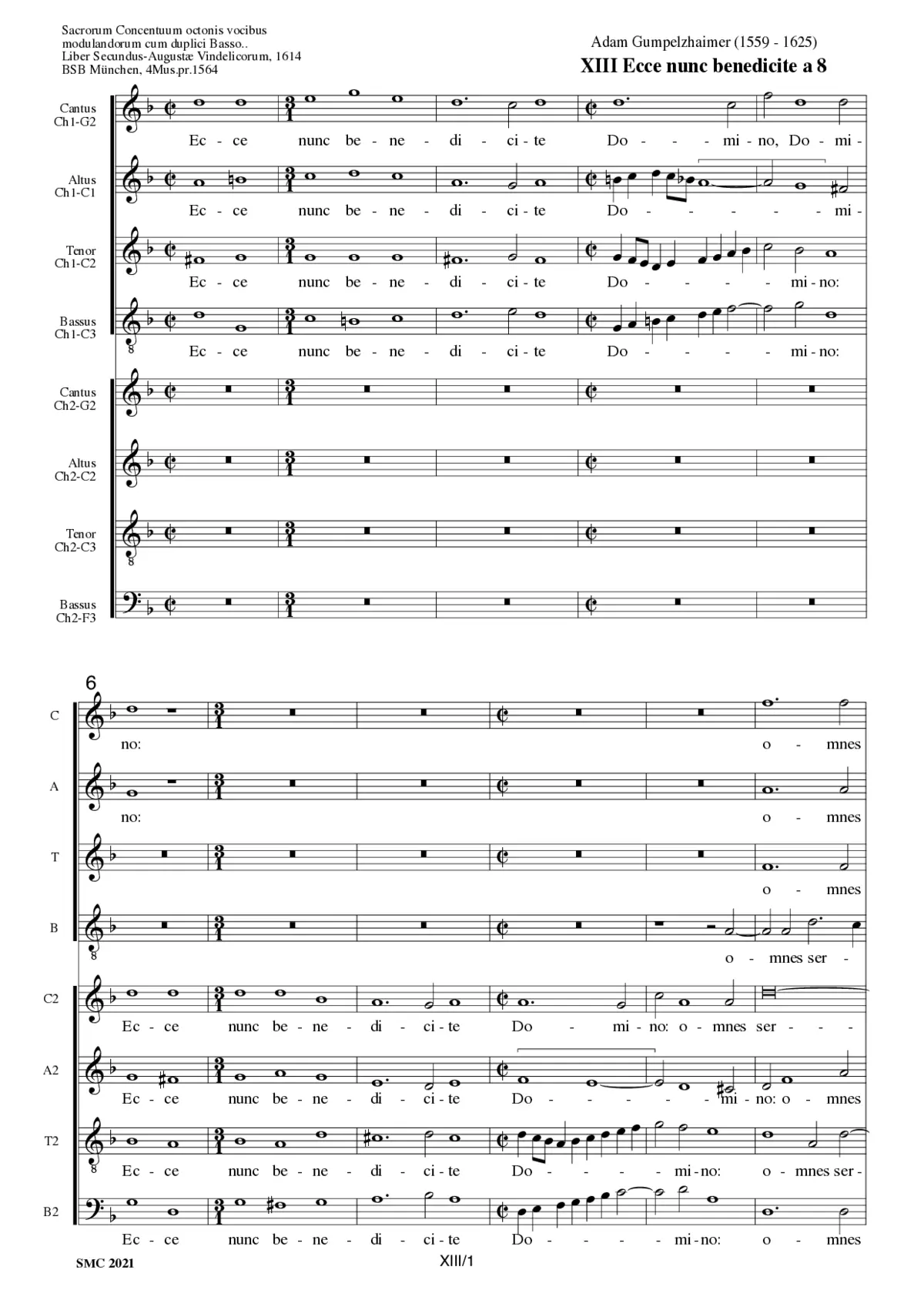 Ecce nunc benedicite 1614 - Page 1
