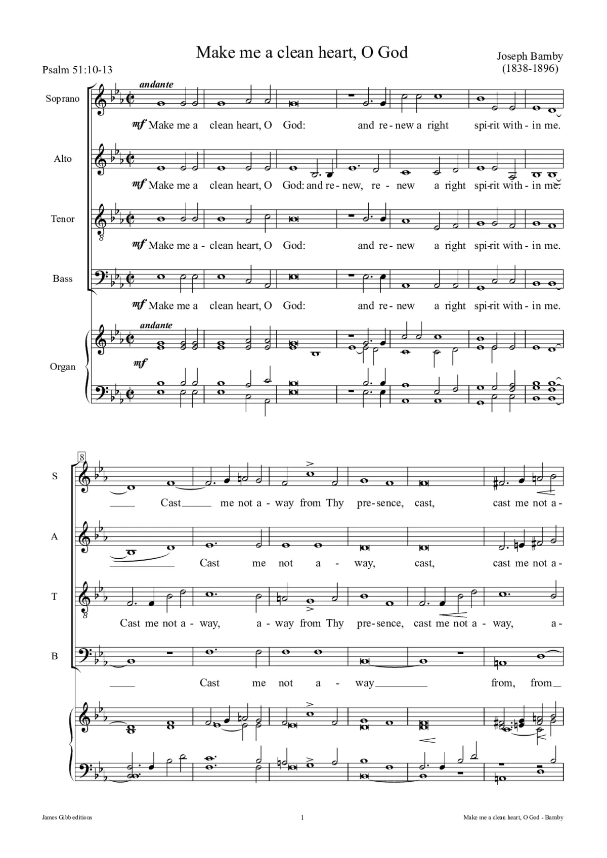 Make me a clean heart, O God - Page 1