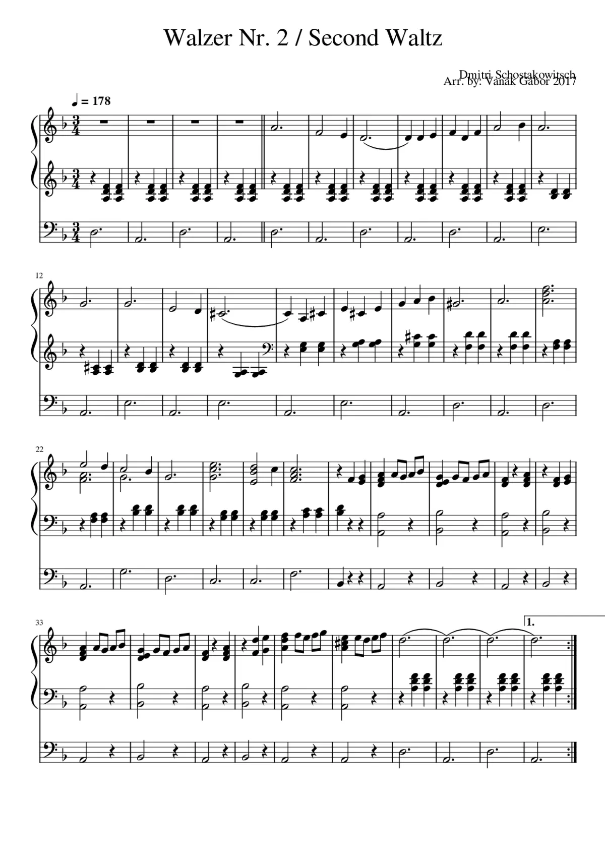 Second Waltz - Page 1