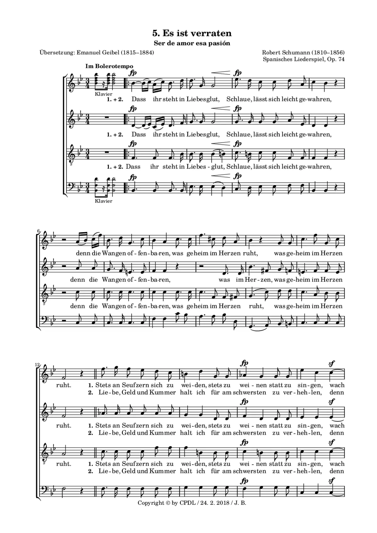Es ist verraten, Op. 74, Nr. 5 - Page 1