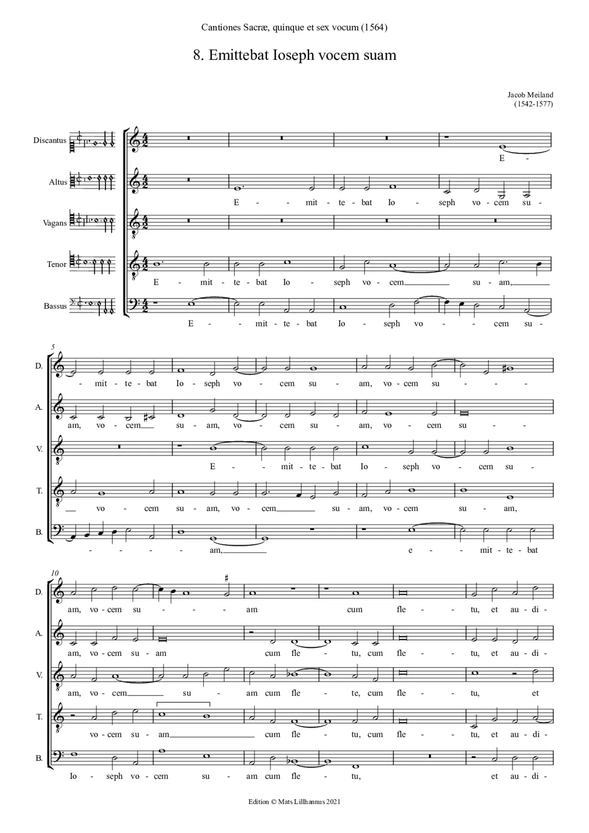 Emittebat Ioseph vocem suam - Page 1