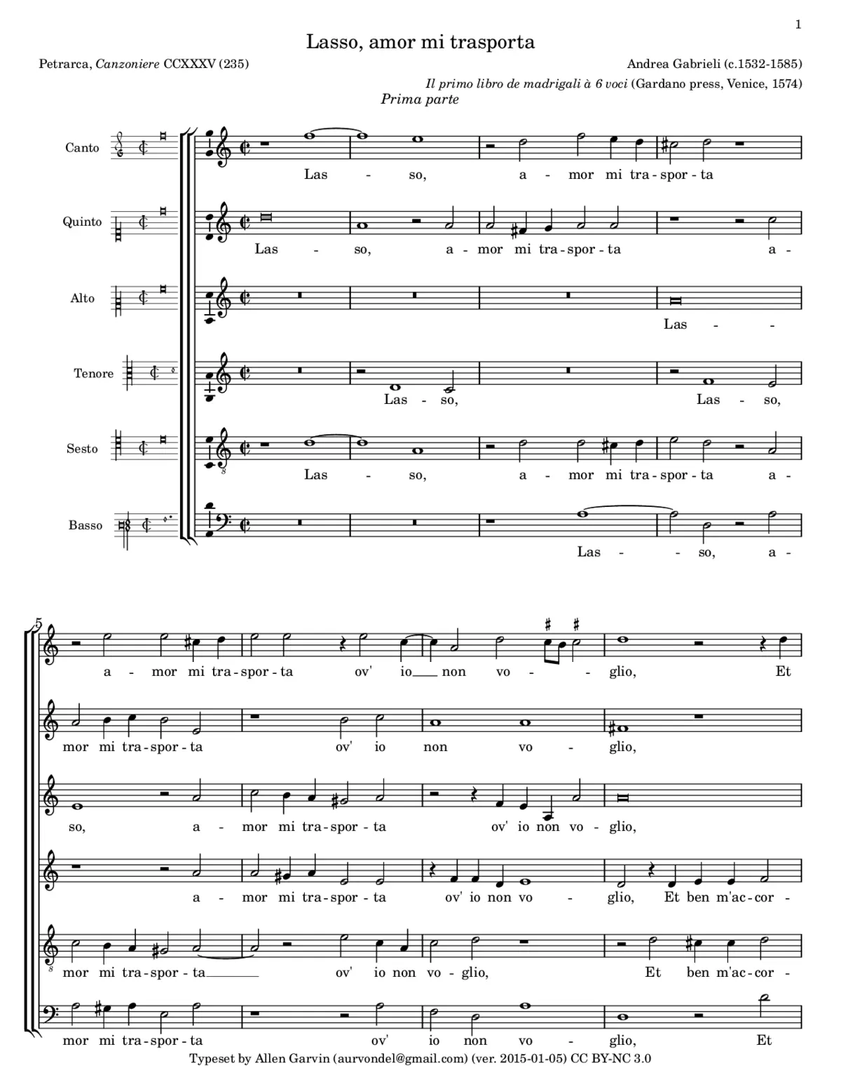 Lasso, amor mi trasporta - Page 1