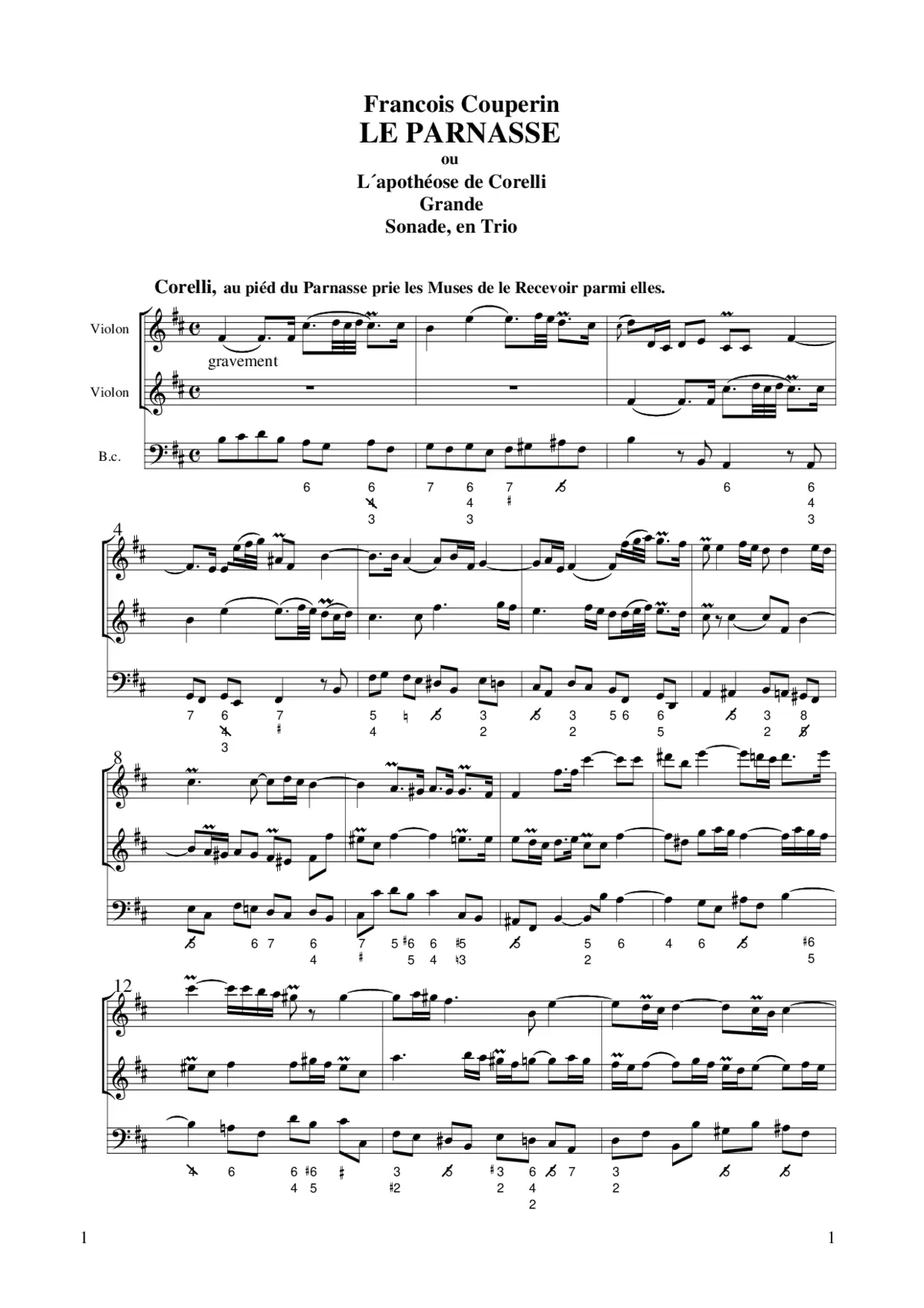 L'Apothéose de Corelli - Page 1