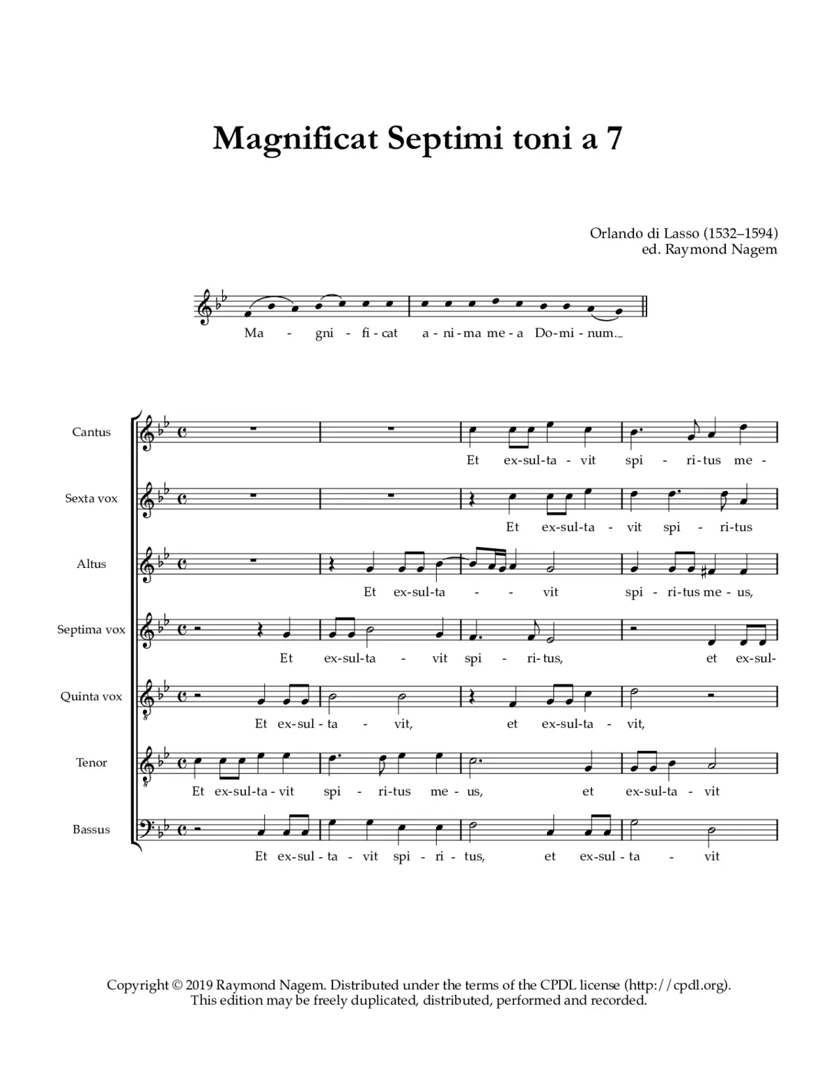 Magnificat Perpulchrum - Page 1