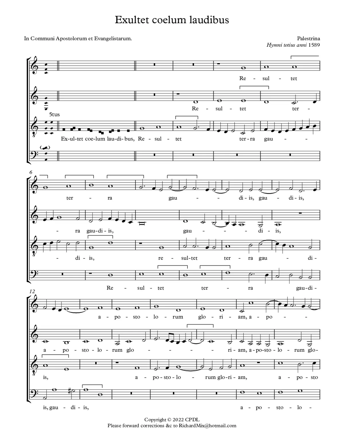 Exsultet coelum laudibus - Page 1