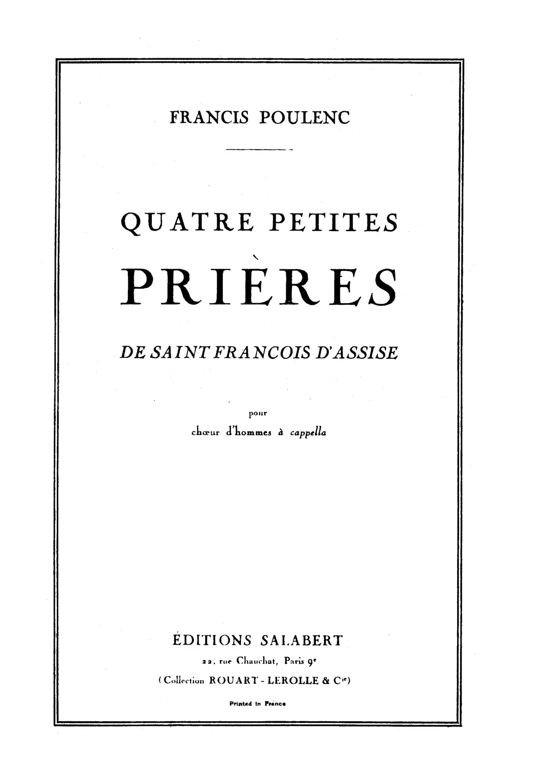 Quatre petites prières de Saint François d’Assise - Page 1