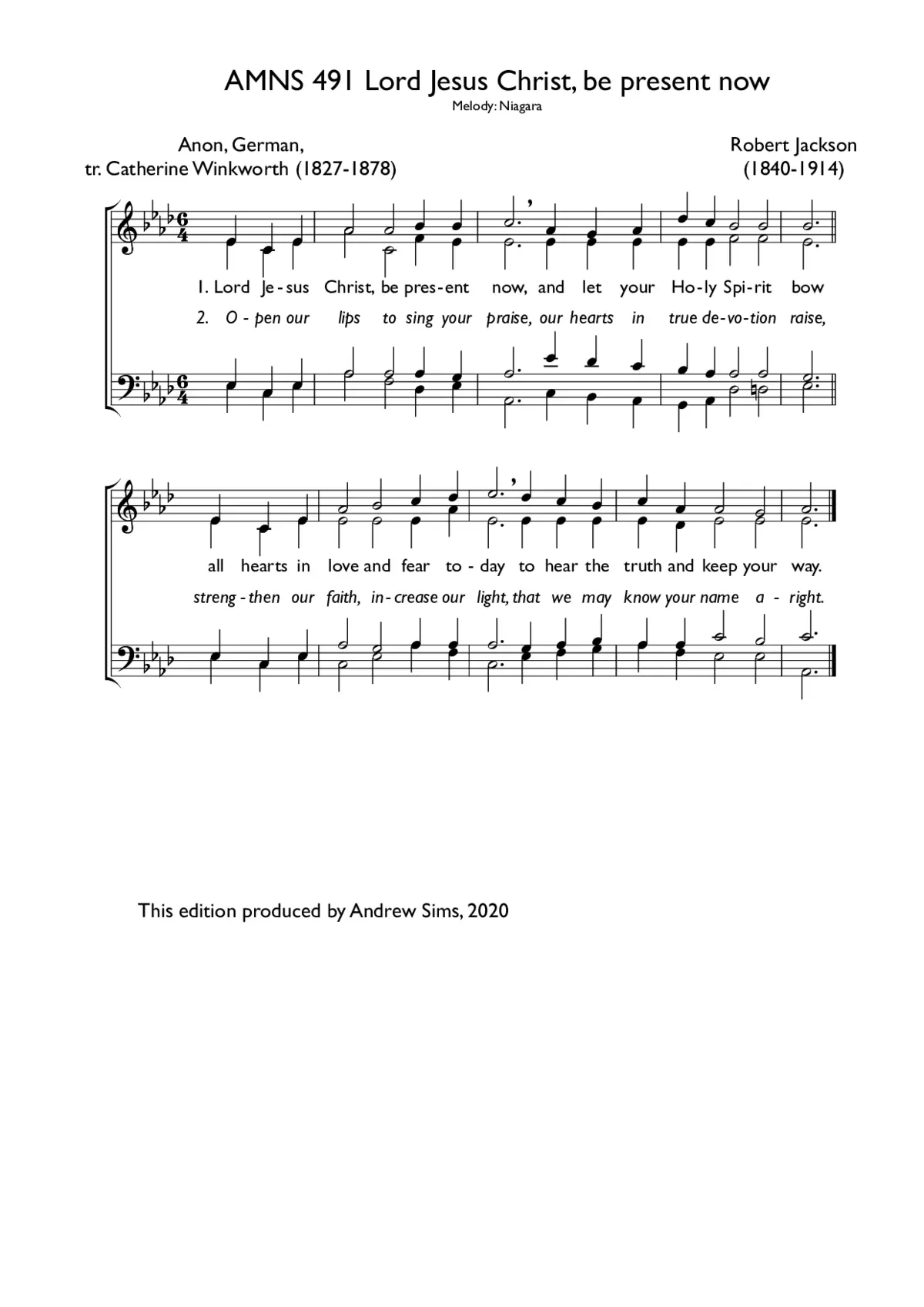 Lord Jesus Christ, be present now - Page 1