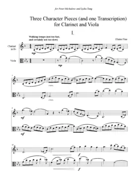 Three Character Pieces (and one Transcription) for Clarinet and Viola