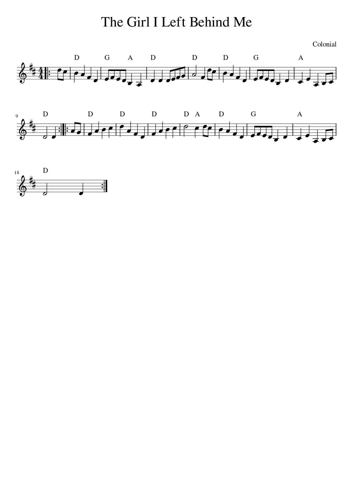 The Girl I Left Behind Me - Page 1