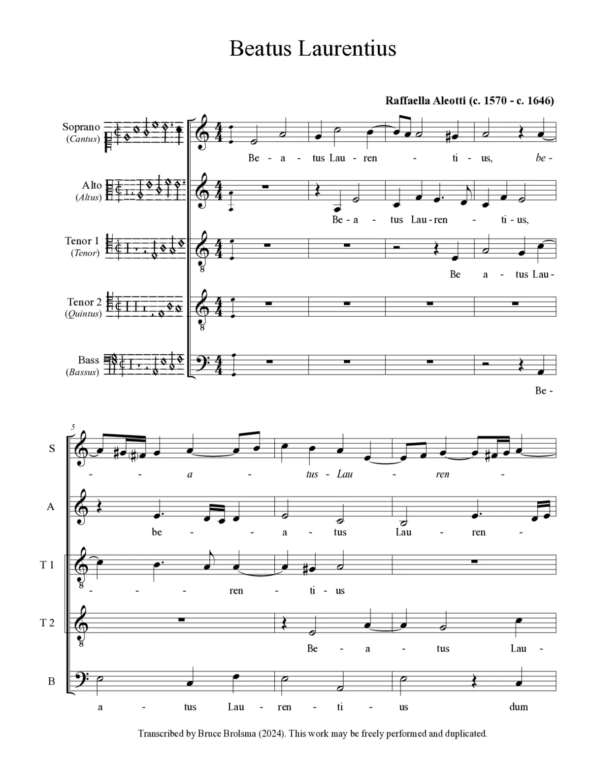 Beatus Laurentius - Page 1